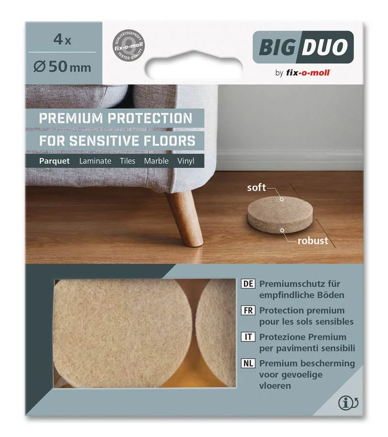 Filt Bigduo parkett Ø50mm Beige 4stk v:7050615