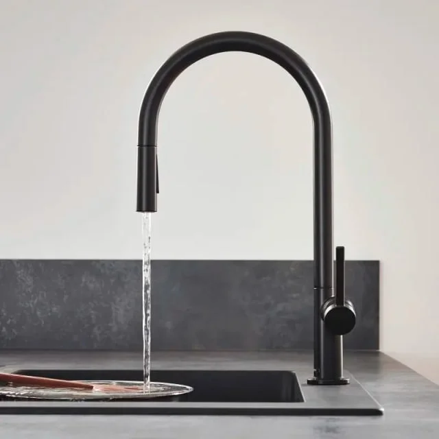 Hansgrohe Talis M54 kjøkkenarmatur, uttrekkbar tut, matt sort | 72801670