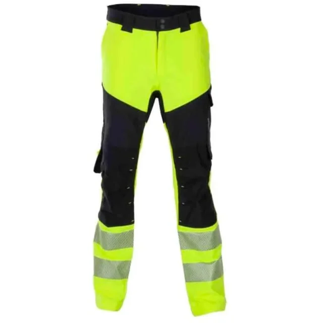 Bekken & Strøm Lillehammer arbeidsbukse, HiVis kl.1, unisex, str. KB50, gul/sort | 607780
