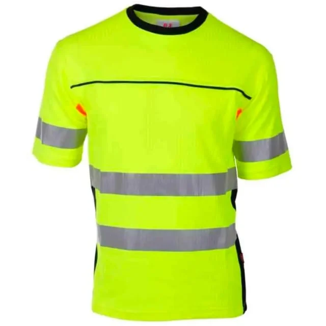 Bekken & Strøm Bergset T-skjorte, HiVis kl.2, unisex, str. 4XL, gul/sort | 646820