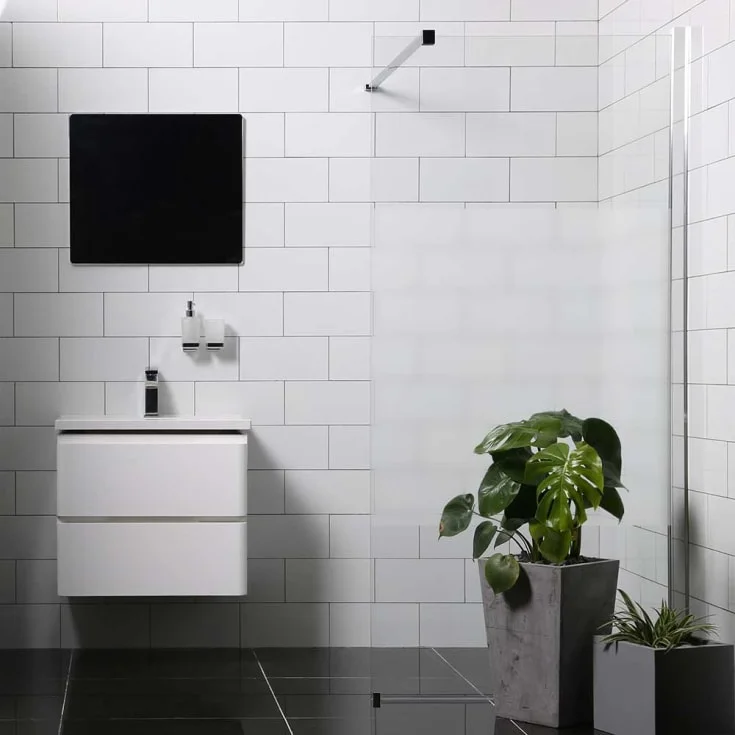 Bathlife Allsidig dusjvegg, 90 cm, delvis frostet glass, sølv profil | 40790617 Bathlife Allsidig dusjvegg, 90 cm, delvis frostet glass, sølv profil | 40790617