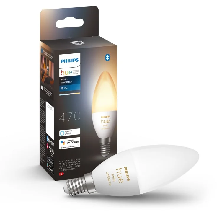 Philips Hue White Ambiance E14 mignonpære, 1-pak | 929002294403