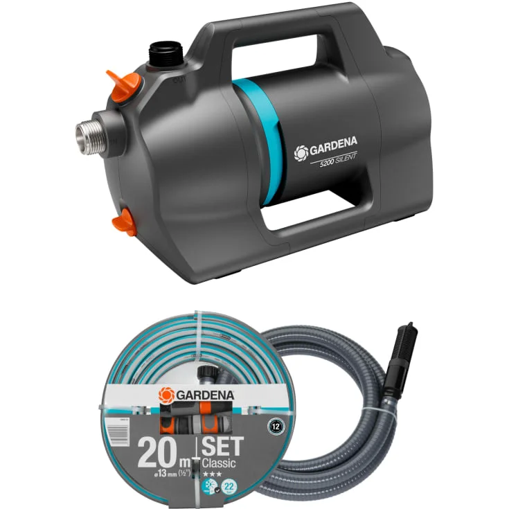 Gardena 5200 Silent hagepumpe, 5300 l/t, 44x22x28 cm, sett | 09085-20 Gardena 5200 Silent hagepumpe, 5300 l/t, 44x22x28 cm, sett | 09085-20
