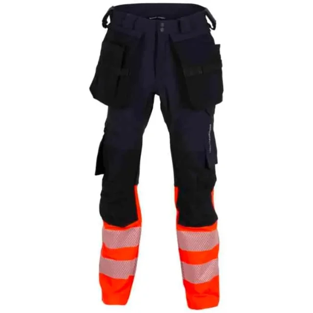 Bekken & Strøm Lillehammer 2.0 håndverksbukse, kl.1, unisex, str. C60, HiVis, sort/rød | 612214