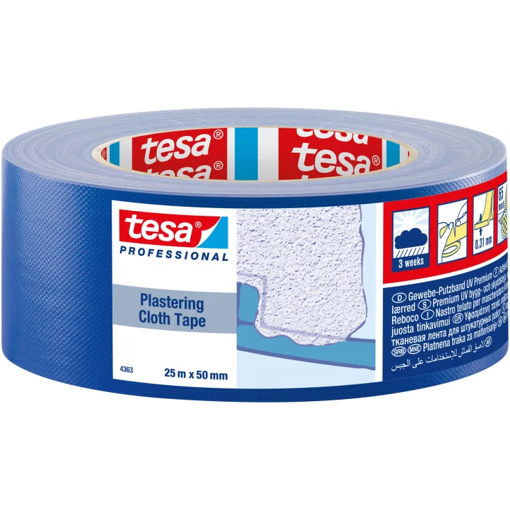 Tesa 4363 lerretstape, blå, 50 mm, 25 meter | 04363-00001-03