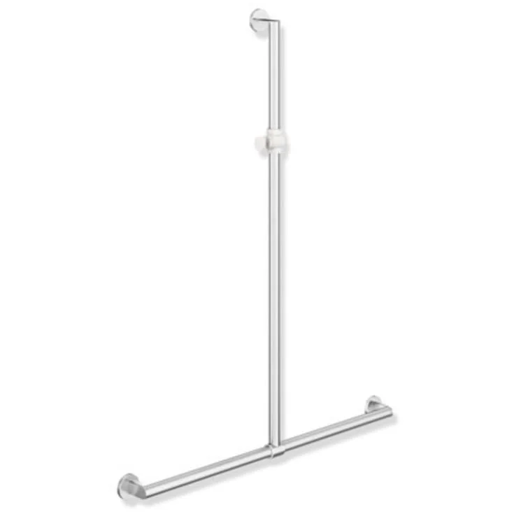 Hewi 900 T støttehåndtak/dusjstang, 96,5x125 cm, satin/hvit | 900.35.401XA 98
