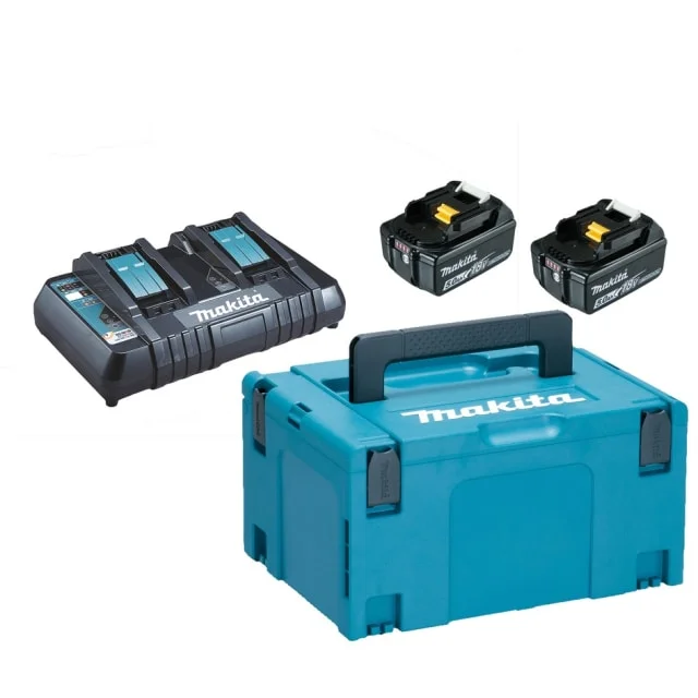 Makita LXT-batterisett med dobbel lader og koffert, 2x18V/5,0Ah m. | 197629-2