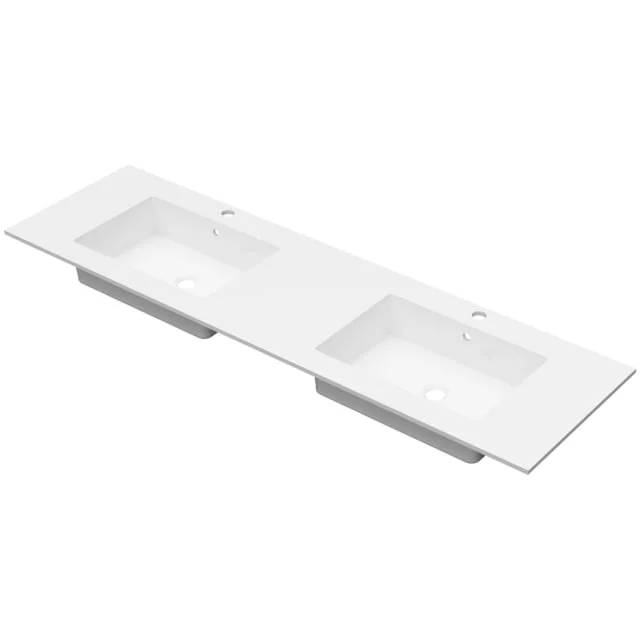 Linn Bad Corianplate med EIR servant, 160x46 cm, uten overløp, hvit matt | 3816CD1204