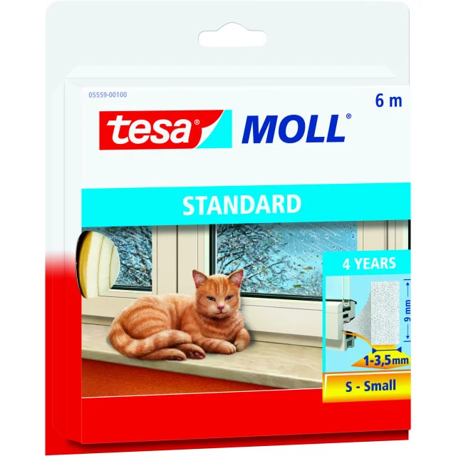 Tesamoll tetningsliste, I-profil, 6 m, hvit | 05559-00100-00