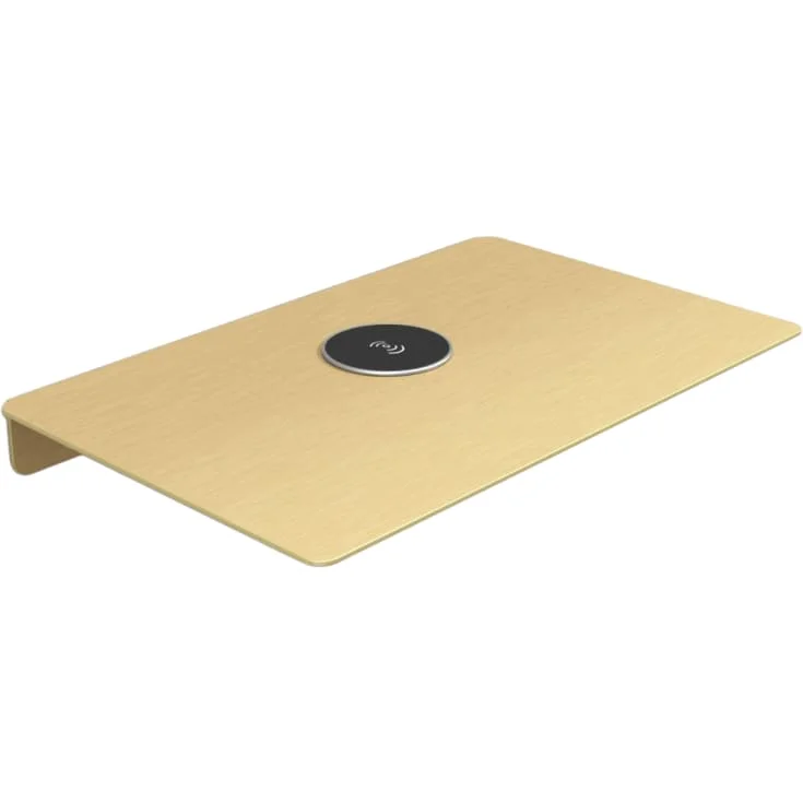 Aloop X hylle med trådløs lading, 39,5×25 cm, børstet gull | a_i55040Cm Aloop X hylle med trådløs lading, 39,5×25 cm, børstet gull | a_i55040Cm