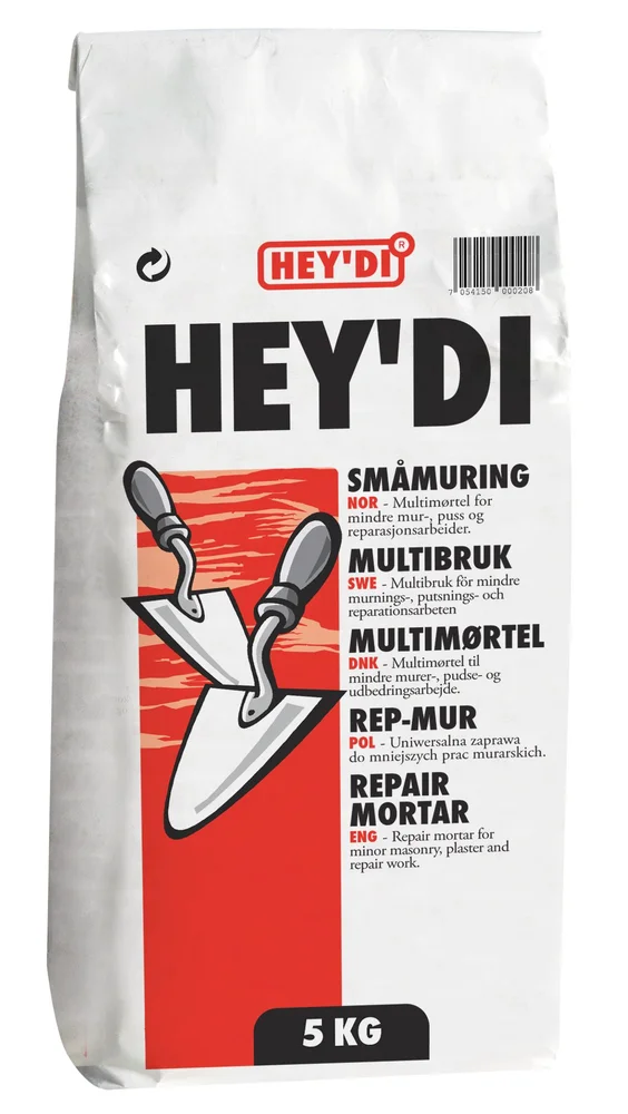 MØRTEL SMÅMURING 5KG MUR OG PUSSMØRTEL v:5582350