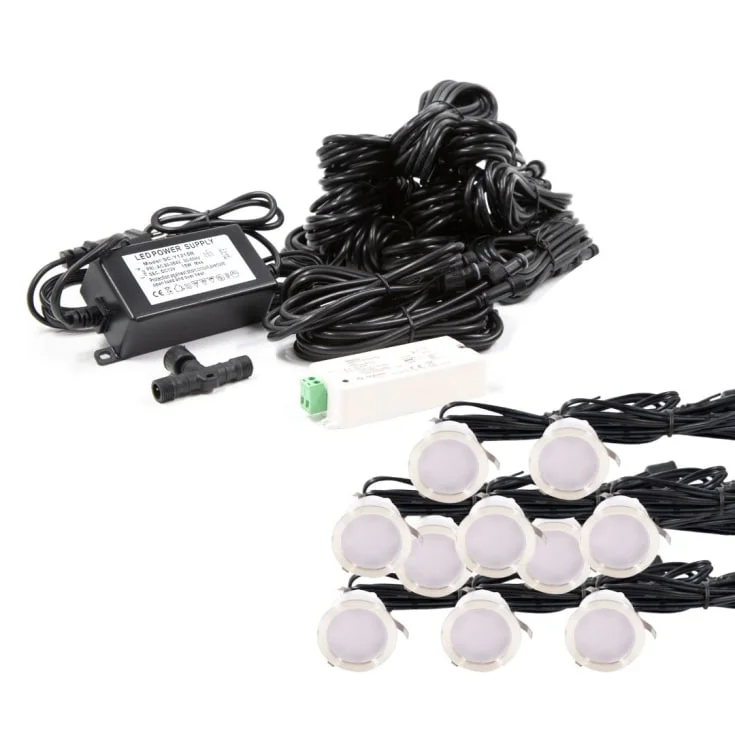Light By Juhl Cosmos underjordisk spot, Zigbee, rustfritt stål, 10-pk | 120016