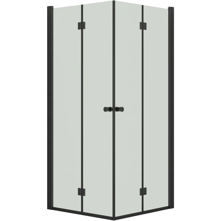 Dansani Match dusjhjørne, modell B+B, 67x87 cm, klart glass, svart profil | 930220246+Pakke+model_B_87