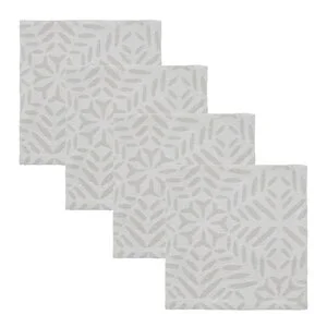 Clip serviett i bomull 40×40 cm 4 stk hvit/grå v:4944101 Clip serviett i bomull 40×40 cm 4 stk hvit/grå v:4944101