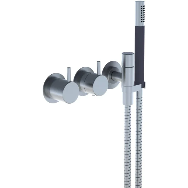 Vola 5171R Dusjtermostat, med hånddusj, rosett, krom | 717900700