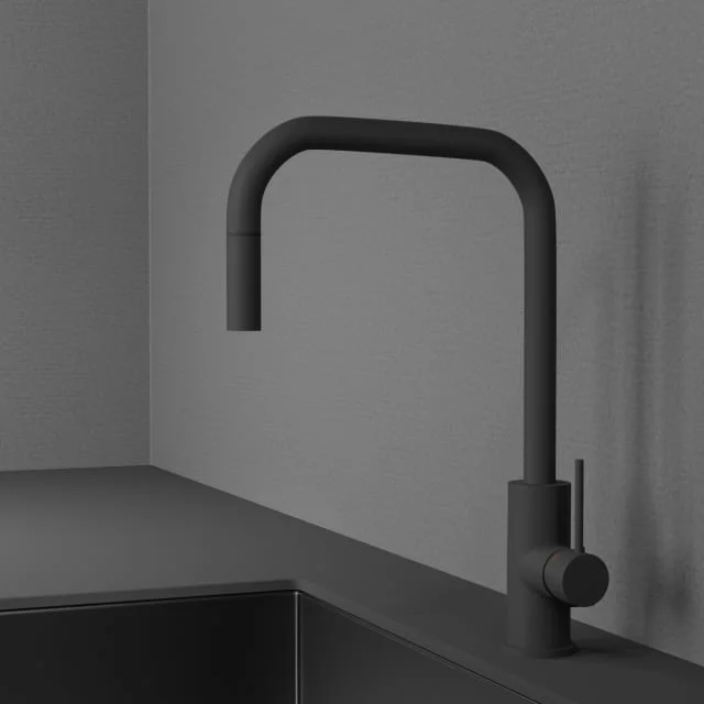 Scandtap Accent Square kjøkkenbatterieri, med avstengning, rust | 32115
