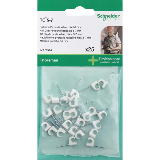 Schneider TC-kabelklemmer 25 stk, hvit, 5-7 mm | IMT37424