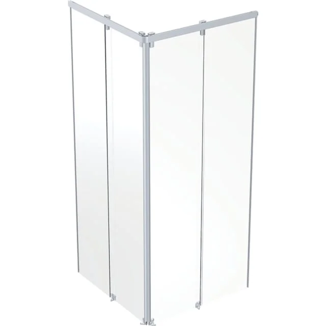 Contura Shower Showerama frontpanel, skyvedør, 90x90 cm, klart glass, aluminiumsprofil | 558.020.00.1