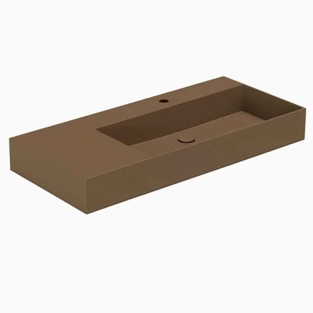 Lavabo Elegance SQ 102 L servant, 102x40 cm, matt brun | 121037152