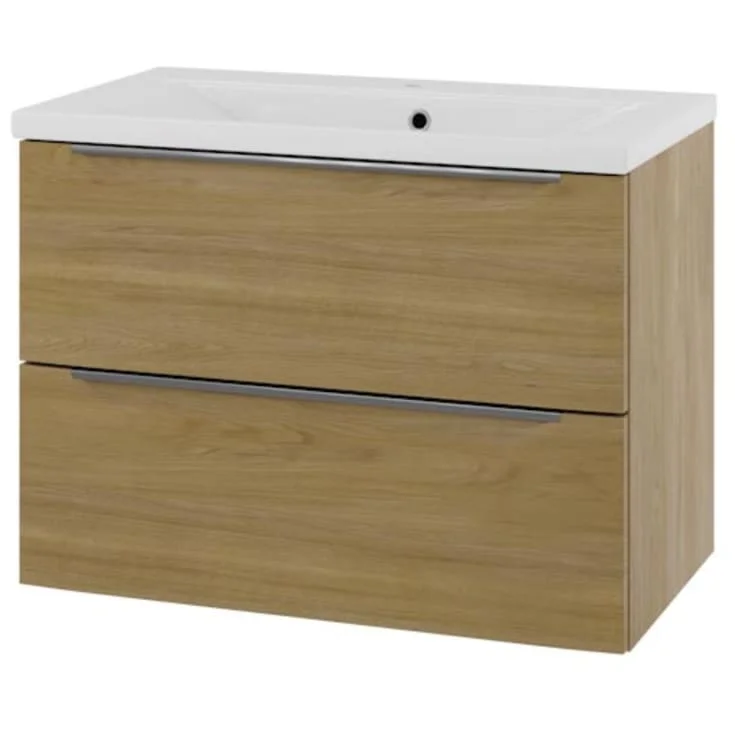 Linn Bad Mari servantskap, 2 skuffer, 80x45,6x57 cm, senter, eikefolie | 120508