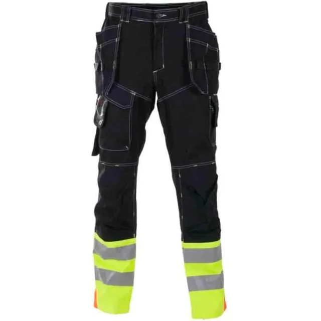 Bekken & Strøm Drevsjø håndverksbukse, HiVis kl.1, unisex, str. C58, sort/gul | 646497