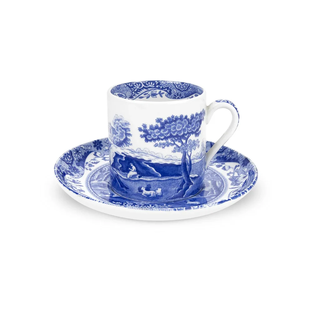 Blue Italian kaffekopp med skål v:1003029 Blue Italian kaffekopp med skål v:1003029