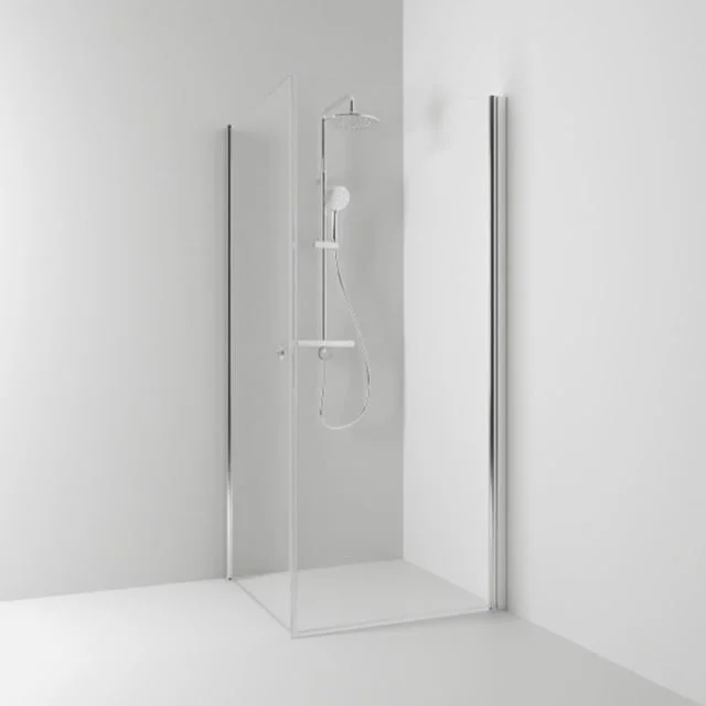 Svedbergs Skoga dusjhjørne rett/fast, 83x90 cm, klart glass, alu blank profil | 62007498