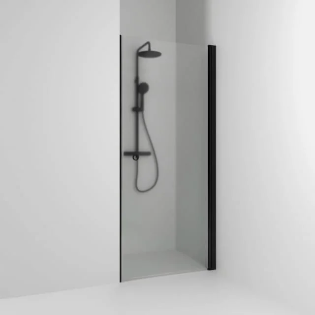 Svedbergs Skoga dusjnisje rett, 80 cm, frostet glass, sort matt profil | 60108280