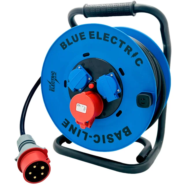 Blue Electric kabeltrommel, 25 meter, 400V / 230V, Schuko | 23663 Blue Electric kabeltrommel, 25 meter, 400V / 230V, Schuko | 23663