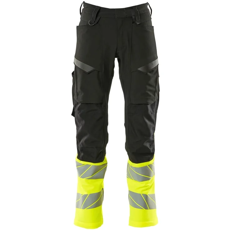 Mascot Accelerate Safe arbeidsbukser med full stretch, sort/hi-vis gul, str. 90C60 | 19879-711-0917_90C60