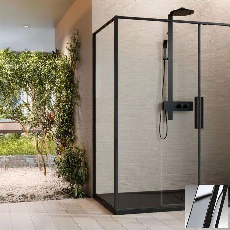 Novellini Riga F fastvegg, 79-80,5 cm, klart glass, krom profil | RIGF79-1K