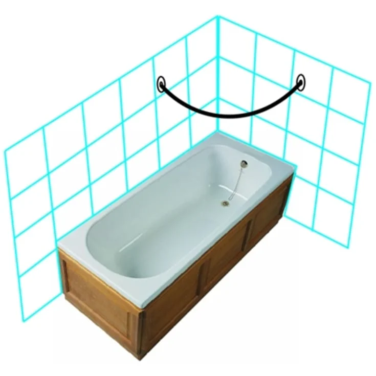 Van Der P dusjforhengstang, Ø98 cm, rustfritt stål | RS29