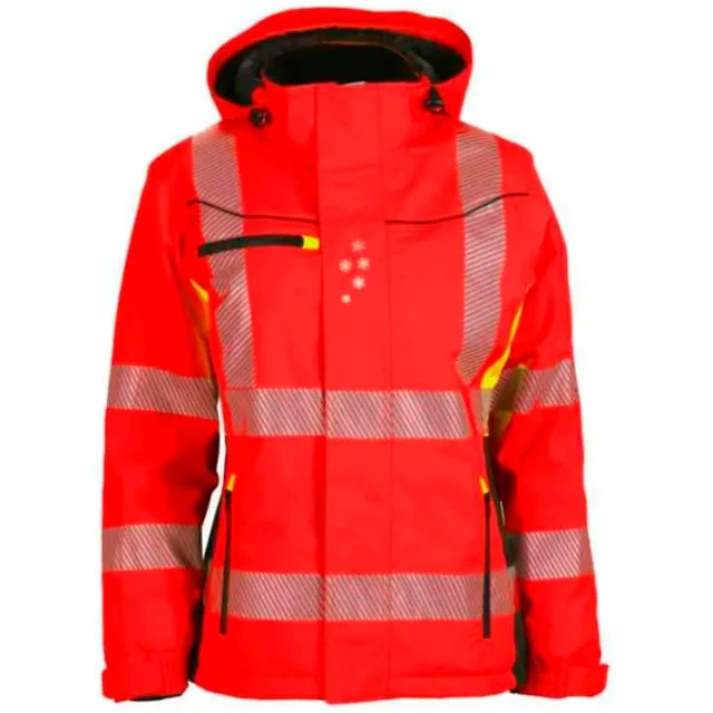 Bekken & Strøm Gjøvik vinterjakke, HiVis kl.3, dame, str. S, rød/sort | 27302537
