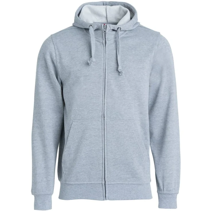 Clique Basic hettegenser med glidelås, gråmelert, str. M | 021034-95_M