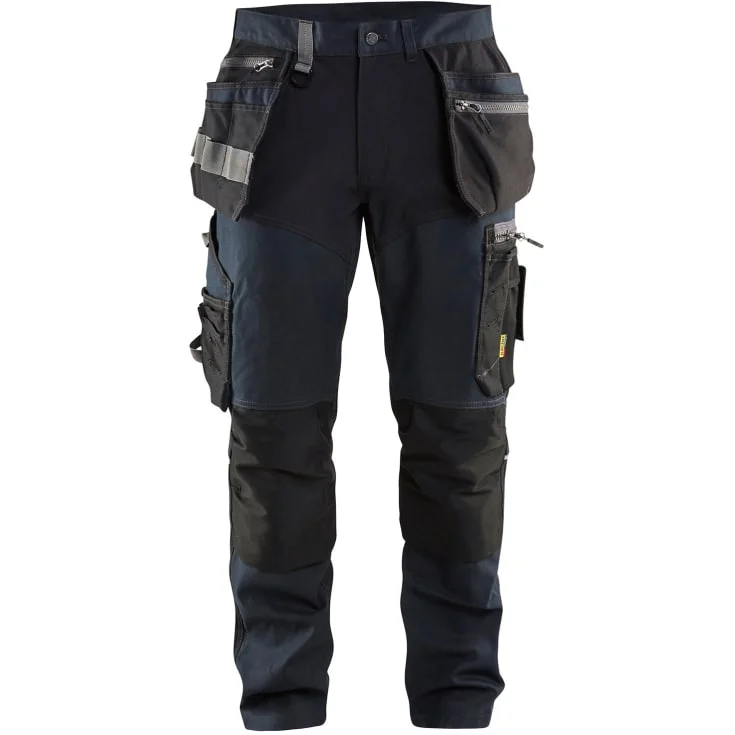 Blåkläder Workwear 1599 arbeidsbukse med 4-veis stretch, marineblå/sort, str. C148 | 1599-1343-8699_C148