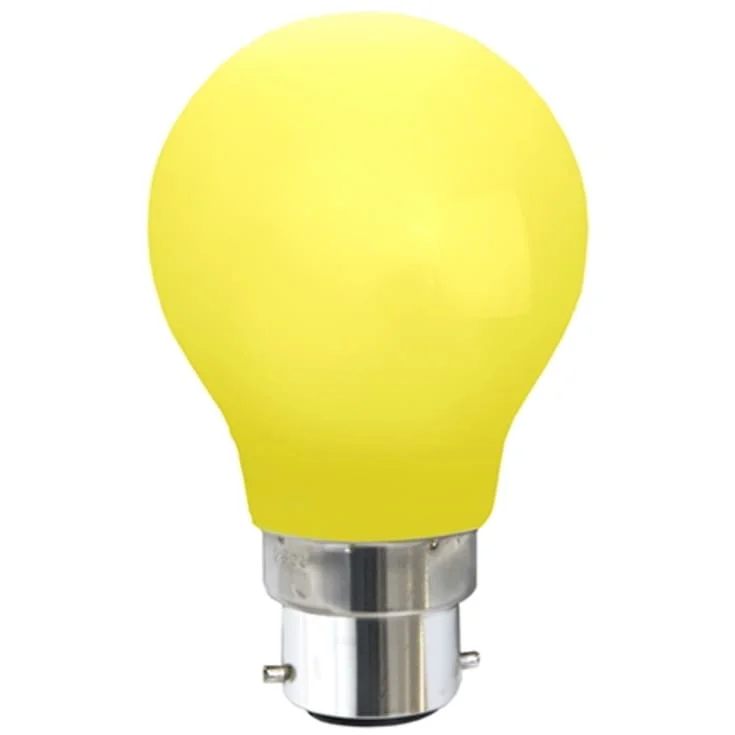 Star Trading , Farget B22 LED lyspære, gul | 356-40-5 Star Trading , Farget B22 LED lyspære, gul | 356-40-5