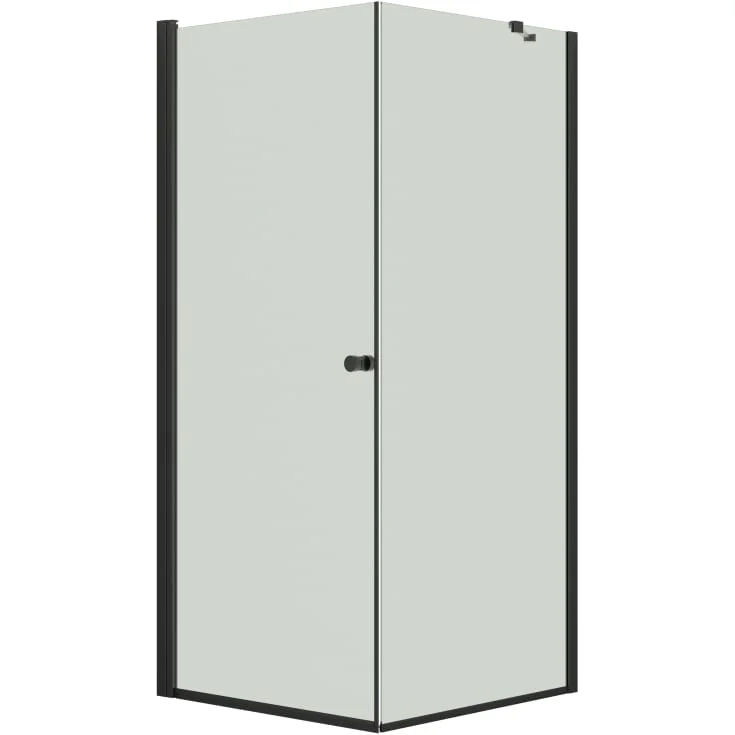 Dansani Match dusjhjørne, modell A+D, 87x87 cm, klart glass, svart profil | 930220244+pakke+model_D_stab_87