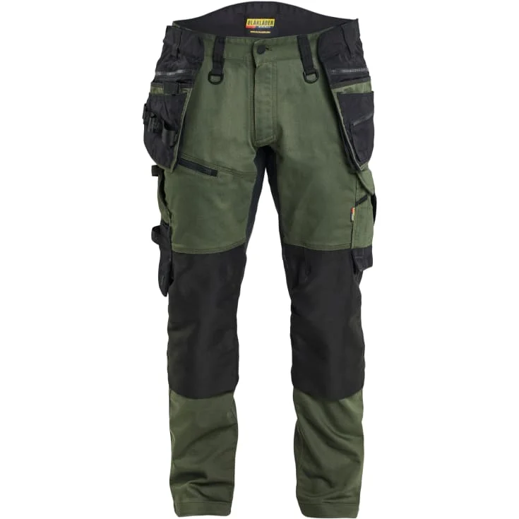 Blåkläder Workwear Striker håndverkerbukser med 2-veis stretch, grønn/sort, str. C58 | 1970-1149-4298_C58