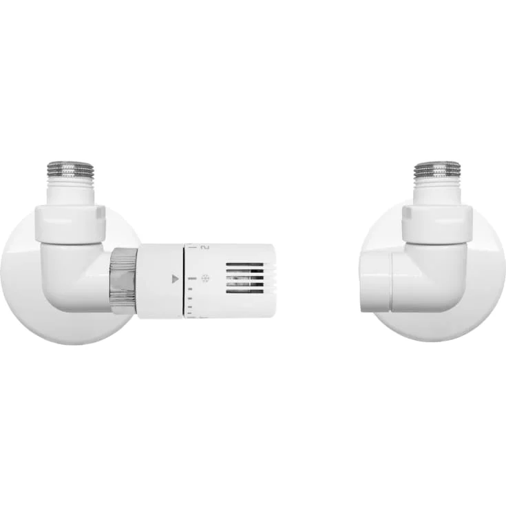 Kriss Corner Rom ventilsett vinkelløpende m/Romtermostat, Hvit | KV7350H