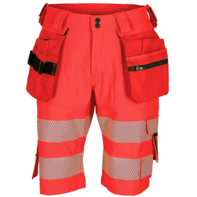 Bekken & Strøm Lillehammer arbeidsshorts, kl.1, unisex, str. C58, rød/sort, HiVis | 27303179