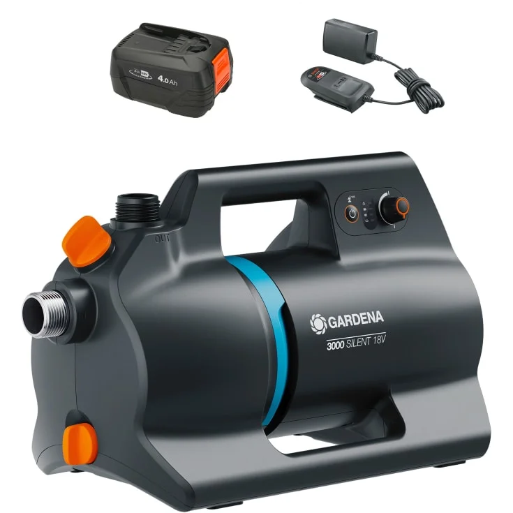 Gardena P4A hagepumpe, stillegående, med batteri, 398x199x237 mm | 14610-20 Gardena P4A hagepumpe, stillegående, med batteri, 398x199x237 mm | 14610-20