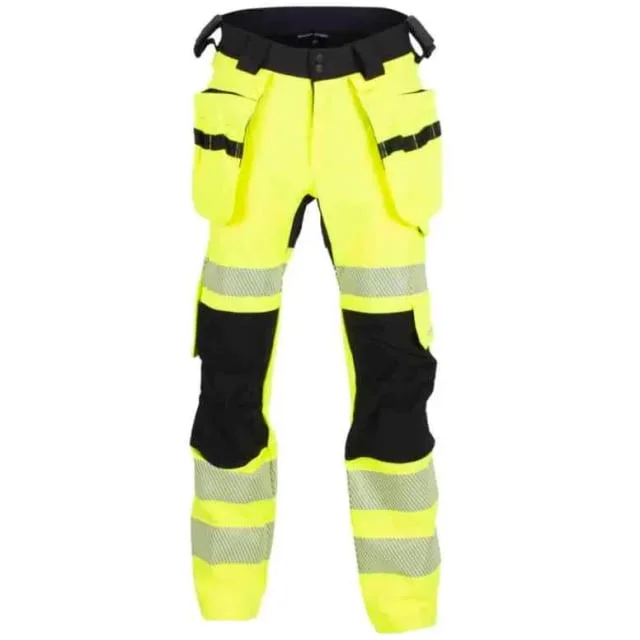 Bekken & Strøm Lillehammer 2.0 arbeidsbukse, HiVis kl.2, unisex, str. KB56, sort/gul | 612269