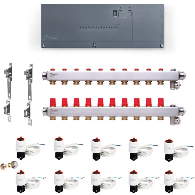 Danfoss Icon2 gulvvarmestyring, trådløs, 10 kretser | 460970535+10 Danfoss Icon2 gulvvarmestyring, trådløs, 10 kretser | 460970535+10