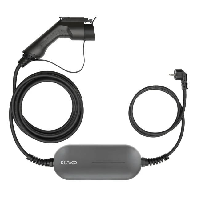 Deltaco ladekabel med schuko kontakt, type 1, 6A, 5,5 meter | EV-1126 Deltaco ladekabel med schuko kontakt, type 1, 6A, 5,5 meter | EV-1126