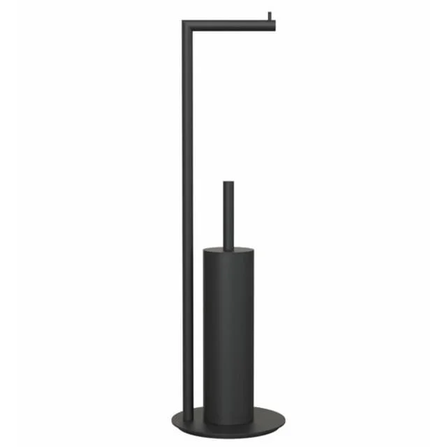 Frost Nova2 dorullholder med toalettbørste, sort | N1948-B