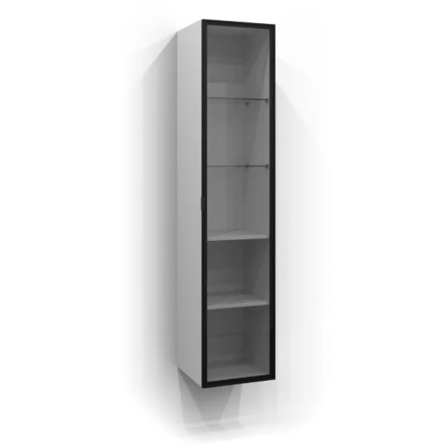 Svedbergs dør til høyskap vitrine, 35x160 cm, sort matt/røkfarget glass | 7160356-3