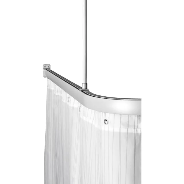 6 stk Leijma Stabil dusjforhengstang, 120×120 cm, sølv | 9221