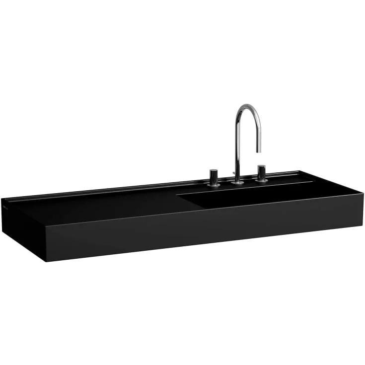 Kartell Laufen servant, 120x46 cm, høyre, matt sort | H8133337161111