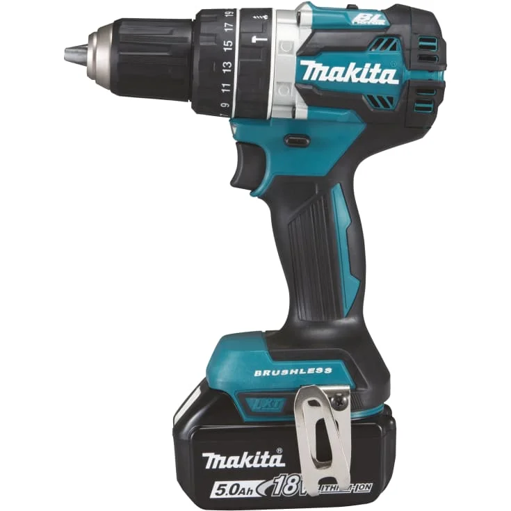 Makita Kompakt Slagbormaskin m/batterier 3 x 18 Volt/5,0 Ah | DHP484RT3J