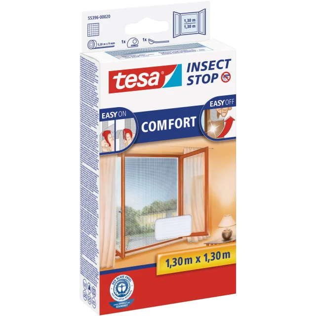Tesa Insect Stop Comfort insektnet, 130×130 cm, hvit | 55396-00020-00 Tesa Insect Stop Comfort insektnet, 130×130 cm, hvit | 55396-00020-00